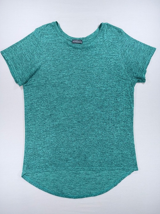 Market & Spruce Tops - Market & Spruce Teal Marled Knit Curved Hem Tee M